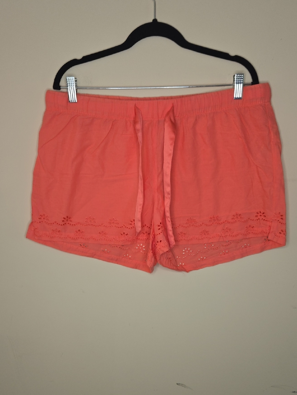 Old Navy Coral Eyelet Boxer Shorts Sleepwear Lounge PJ Bright Casual Large - Picture 2 of 6